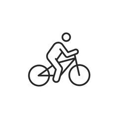 Cycling icon. Simplified representation of a person riding a bicycle, symbolizing cycling as a sport, leisure activity, and eco-friendly mode of transportation. Vector illustration