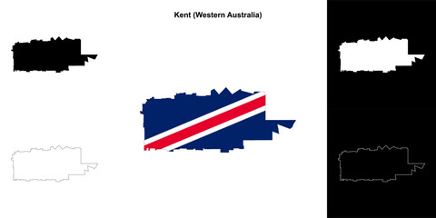 Kent (Western Australia) outline map set