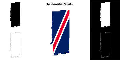 Koorda (Western Australia) outline map set