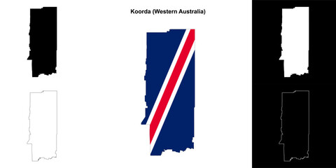 Naklejka premium Koorda (Western Australia) outline map set