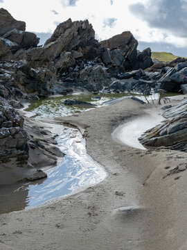 Beautiful Tramore beach in Rosbeg, County Donegal, Ireland