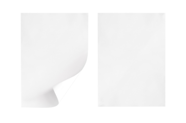 two sheet of paper or a4 paper fold isolated on white