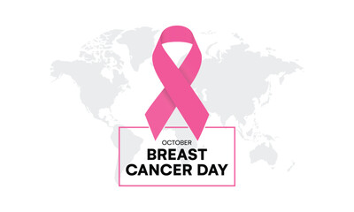 world breast cancer day, Breast cancer awareness month poster. Pink ribbon, World Cancer Day, pink ribbon, illustration