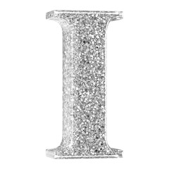 3d Font Silver Uppercase . Letter I