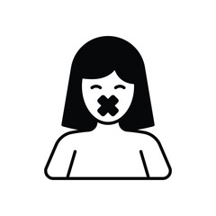 Female Silent Protest vector icon