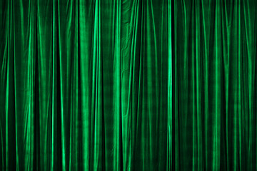 green curtain in theatre