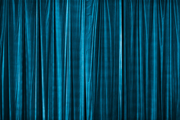 blue curtain in theatre.