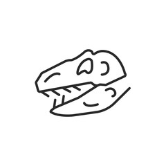 Dinosaur skull icon. A picture representing a prehistoric dinosaur skull, commonly associated with paleontology and natural history. Ideal for use in educational materials. Vector illustration