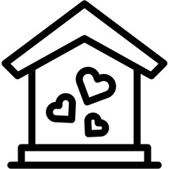 home, love, house, heart, building Icon