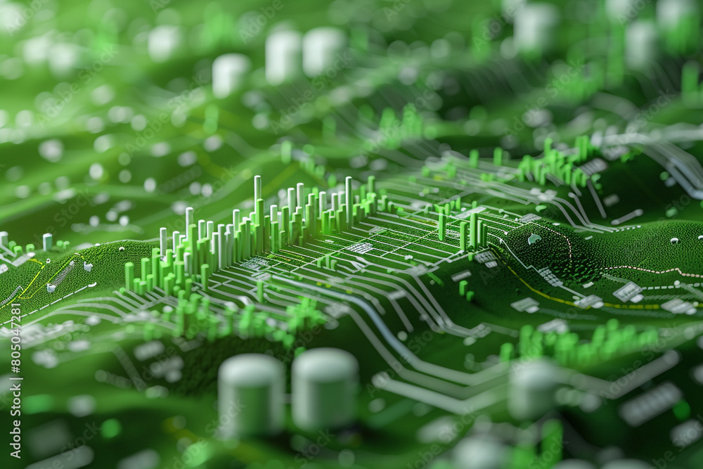 Poster closeup view of a marketing data visualization tracking the performance of green advertising campaig