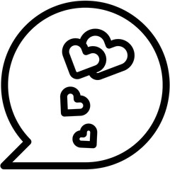 chat, speech bubble, chat bubble, heart, conversation Icon