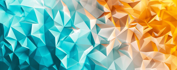 abstract polygonal design of turquoise and dusk orange, ideal for an elegant abstract background