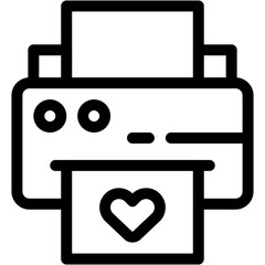 printer, print, heart, electronics, ink Icon