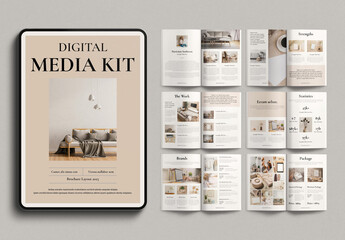 Digital Media Kit Template Design Layout - obrazy, fototapety, plakaty