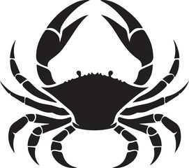 Crab silhouette on white background. Logo style