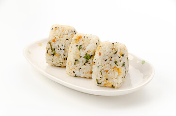 揚げ玉と大葉のおむすび