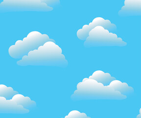 cloud background. white gradient clouds on blue sky illustration.