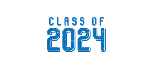 Class of 2024, word lettering script banner Congrats Graduation