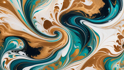 Fototapeta na wymiar Abstract swirling liquid marble
