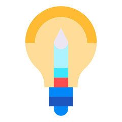 Vector Icon for Light bulb, creative idea, pen, creative solution