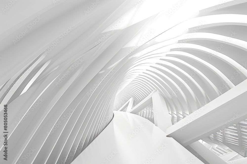 Poster a 3d rendering of a futuristic white corridor. aig51a.