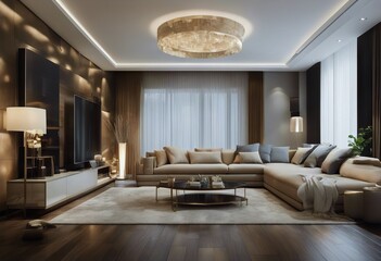 render Living-room design Exclusive interior 3D Modern