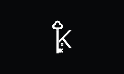 Unique and modern letter K real estate logo design