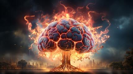 The burning tree symbolizes the brilliance of the human mind.