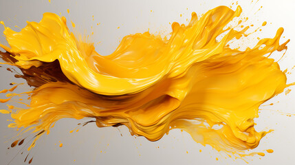 bright orange oil painting brush stroke ,Witness the mesmerizing beauty of yellow liquid splashing into the air in this captivating image.