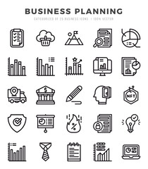 Collection of Business Planning 25 Lineal Icons Pack.