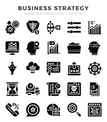 Business Strategy icons set. Vector illustration.