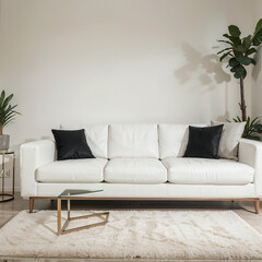modern living room interior design with white sofa