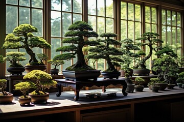 Bonsai Collection: A dedicated area showcasing a variety of exquisite bonsai trees.