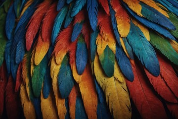 Obraz premium A close up of a bird's feathers with a rainbow of colors