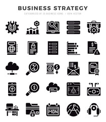 Set of Business Strategy Icons. Simple line art style icons pack.