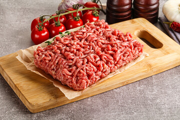 Raw minced beef uncooked meat