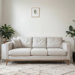 modern living room interior design with white sofa