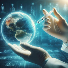 Medical professional administering a vaccine to a patient.