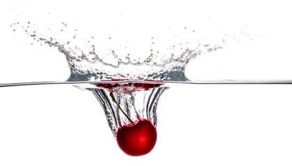 The white background of the cherry in the water
