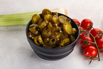 Sliced canned jalapeno pepper