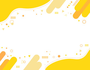 幾何学模様のレトロポップなフレーム素材　黄