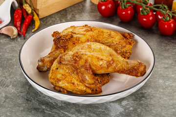 Roasted chicken leg with spices