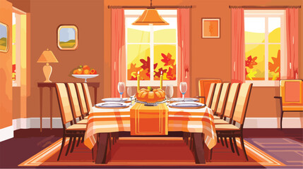 Beautiful table Fourting for Thanksgiving Day celebra