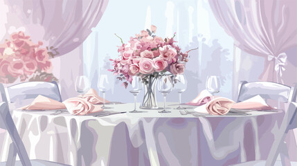 Beautiful table Fourting for wedding ceremony in rest