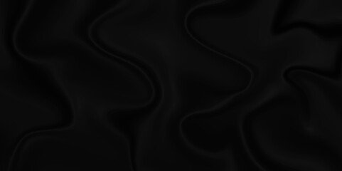 Black Silk background. Black Satin fabric background texture. Abstract background luxury cloth or liquid wave or wavy folds of grunge silk texture material shiny soft smooth luxurious .