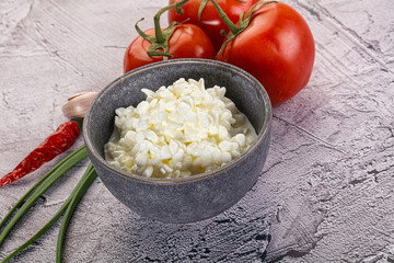 Cottage cheese Curd in the bowl