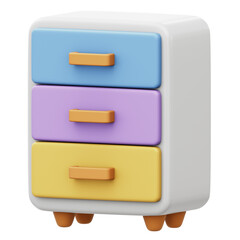 Obraz premium Cabinet 3D Rendering Icon Isolated Transparent Background