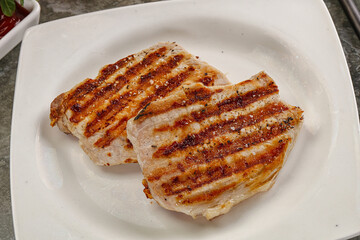Tasty grilled pork meat steak