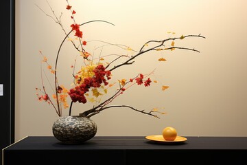Seasonal Ikebana Exhibition: Stunning ikebana arrangements showcasing the harmony of flowers.
