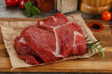 Raw beef meat piece for cooking